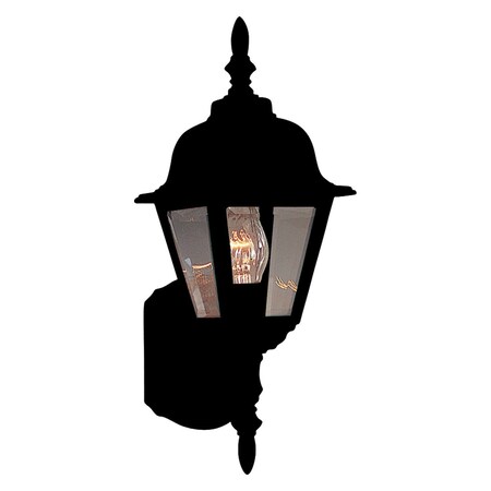 Maxim One Light Black Clear Glass Wall Lantern 3005CLBK